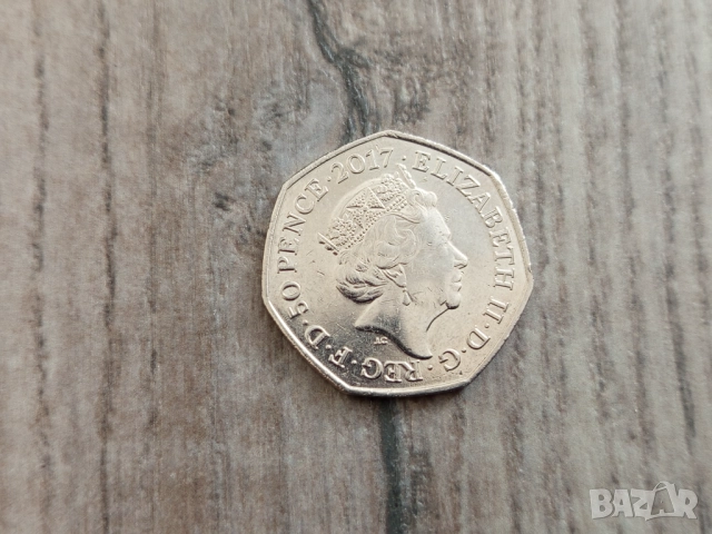 Монета 2017 Великобритания 50 pence 50p (Mr. Jeremy Fisher) - Elizabeth II, снимка 4 - Нумизматика и бонистика - 51645992
