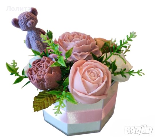 Сапунени рози,цветя и други изделия, снимка 4 - Подаръци за жени - 44623636