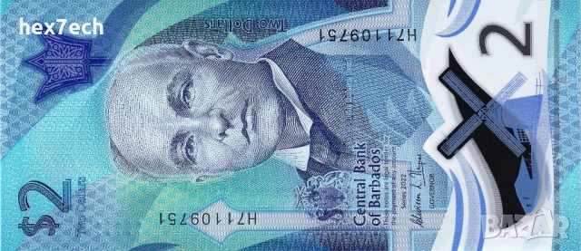 ❤️ ⭐ Барбадос 2022 2 долара полимер UNC нова ⭐ ❤️, снимка 2 - Нумизматика и бонистика - 53754751