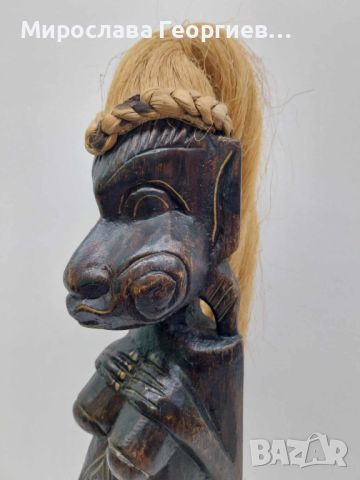 Стара ръчно резбована африканска фигура, снимка 3 - Колекции - 45045603