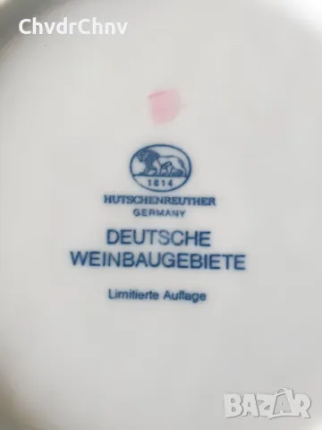 2бр чинии Hutschenreuther Weinbaugebiete/Хюченройтер Бавария немска порцеланова чиния-картина, снимка 5 - Картини - 48100849