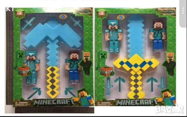 Майнкрафт Меч/Кирка с фигурки и аксесоари Minecraft 