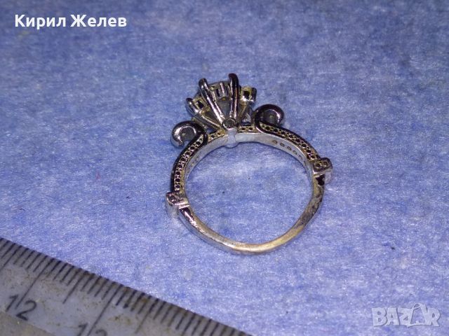 CHAUMET AU750+ СКЪПОЦЕНЕН СРЕБЪРЕН ПРЪСТЕН с ДЕБЕЛА 18 КАРАТА БЯЛА ПОЗЛАТА иСИНТЕТИЧЕН БРИЛЯНТ 45538, снимка 11 - Пръстени - 45940303