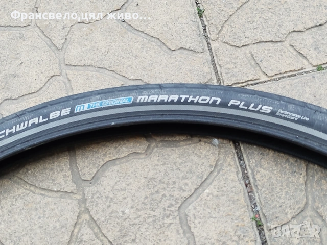 28 цола гума против пукане за велосипед колело schwalbe marathon plus , снимка 2 - Части за велосипеди - 53903549