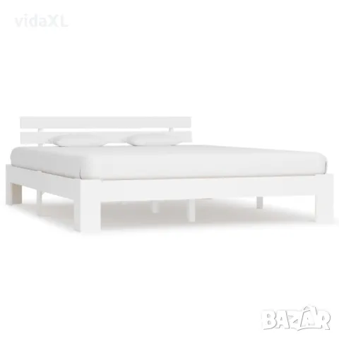 vidaXL Рамка за легло, бяла, бор масив, 160х200 см(SKU:283158, снимка 1 - Спални и легла - 47970302