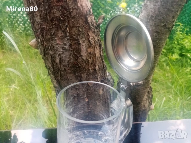 Кристална винтидж халба с ягодки, снимка 4 - Антикварни и старинни предмети - 50613535