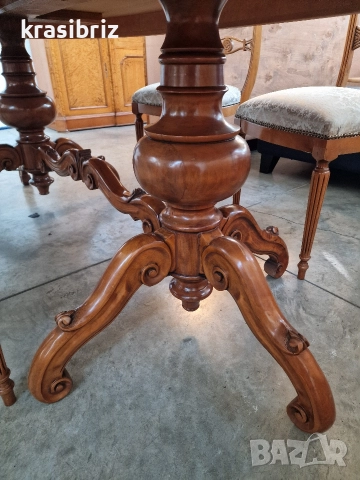 Античен Сет- Масивна Витрина с Писалище,Скрин и Маса+6 бр.Стола-внос от Германия!, снимка 15 - Витрини - 52882467