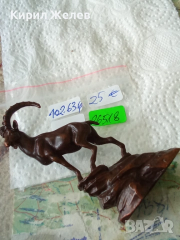 Бронзова фигурка на див козел 26518, снимка 9 - Колекции - 54179401