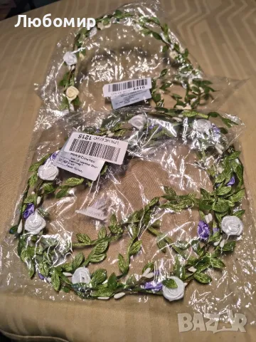 BETESSIN 2 x цветен венец коса цвете корона жени момичета бохо цветя лента за коса булчински 

, снимка 7 - Сватбени аксесоари - 49794222