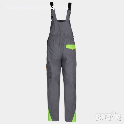 Работен сиво-зелен гащеризон Prisma, размер 64, снимка 2 - Панталони - 54182825