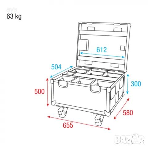 Кейс Showtec Charger Case for 6x EventSpot 1600 Q4, снимка 7 - Други - 48832100