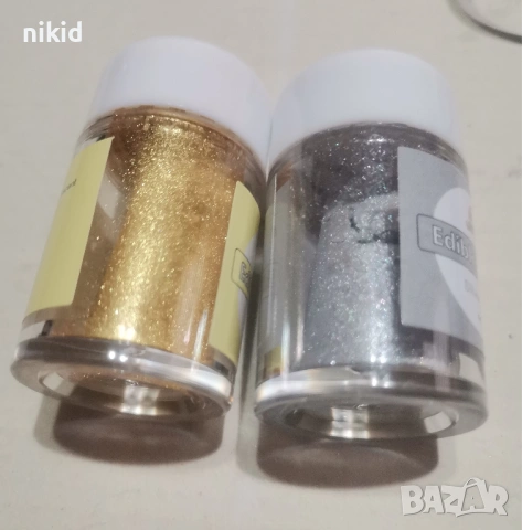 ядивен глитер брокат брокатен прах дъст сребро злато консумация декор торта торти десерти сладкарски, снимка 10 - Хранителни добавки - 51956351