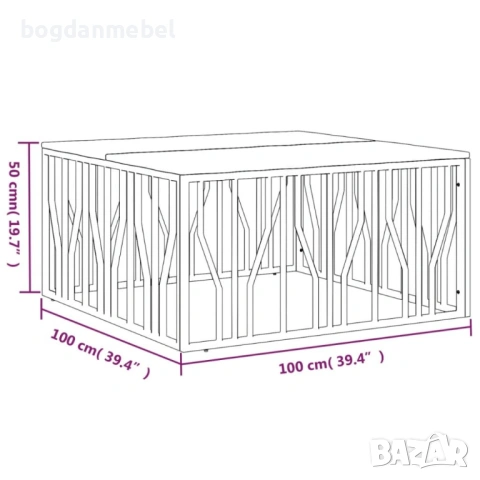 Sonata H Кафе маса сребриста инокс, снимка 4 - Маси - 53590885