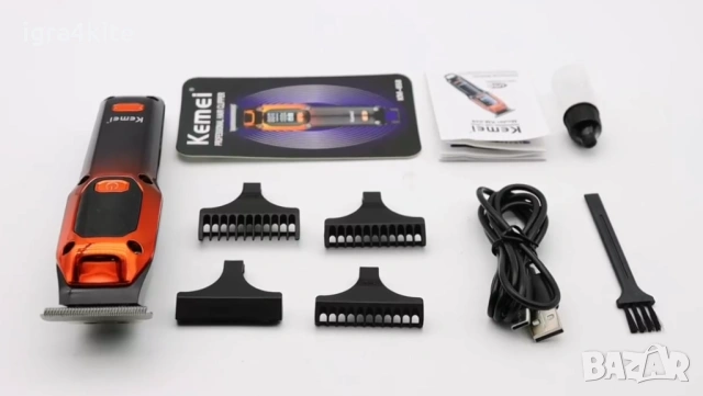 ТОП ЦЕНА Машинката-тример за бръснене или подстригване от Kemei с 2 скорости Kemei KM-658, снимка 4 - Машинки за подстригване - 53933970