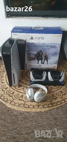  ps5 Playstation fat 5 Disc + 2 джойстика + слушалки +охлаждане + камера + 1игра God of war, снимка 1 - PlayStation конзоли - 48289335