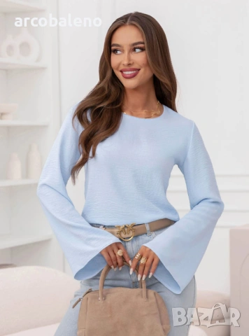 Дамска блуза с широки ръкави Geradine, 5цвята , снимка 15 - Блузи с дълъг ръкав и пуловери - 53860984