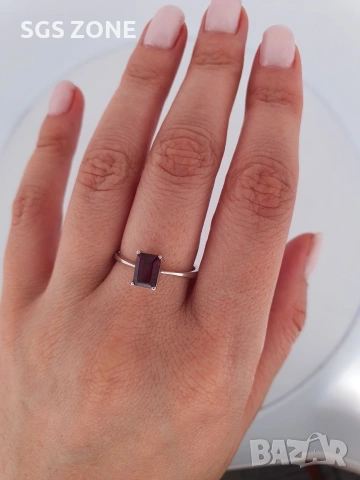 Сребърни Пръстени с Естествени Камъни, снимка 2 - Пръстени - 49843762