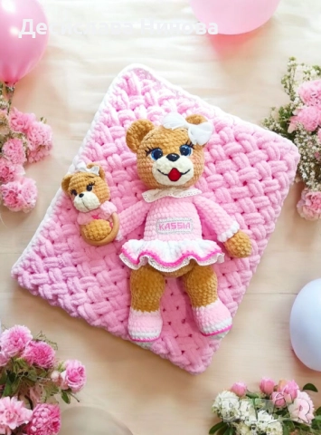 Мече-40см, ръчна изработка, снимка 10 - Плюшени играчки - 43381305