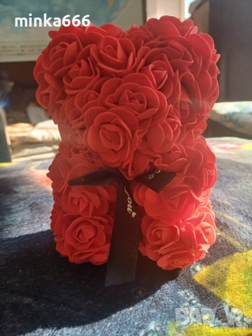 Мече от рози., снимка 2 - Подаръци за жени - 53142264