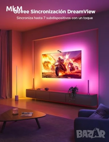 Смарт LED подсветка Govee TV Backlight 3 Lite H6099 RGBICW 55-65 и за 75-85 инча, снимка 3 - Части и Платки - 51294242