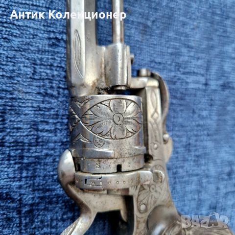 Револвер от 1860/70. Много красив щифтов пистолет, Оръжие от Белгия, колекционерски подарък за мъж, снимка 7 - Антикварни и старинни предмети - 46161914