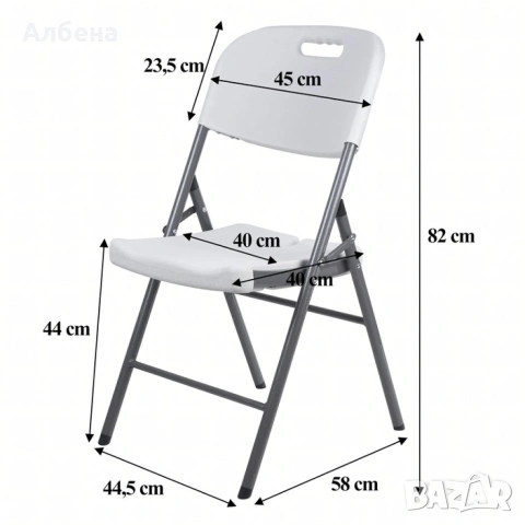 Комплект 4 броя сгъваеми кетъринг столове за градина и събития - удобни и издръжливи, снимка 5 - Градински мебели, декорация  - 53479966