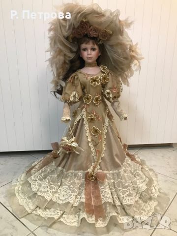  Красива керамична кукла 70 см, снимка 2 - Колекции - 45526589