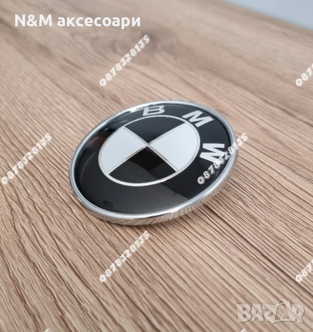 BMW емблема 74мм заден капак черно бяла, снимка 4 - Аксесоари и консумативи - 53432958