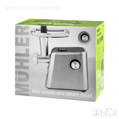 Месомелачка с приставки за домати и колбаси Muhler, 1800W, снимка 4 - Месомелачки - 52623853