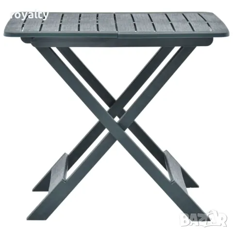 Сгъваема градинска маса, зелена, 79x72x70 см, пластмаса , снимка 6 - Градински мебели, декорация  - 50405549