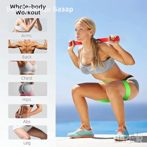 Нови Фитнес ленти 5 степени съпротивление за домашни тренировки йога пилатес с калъф, снимка 7 - Други спортове - 54070321