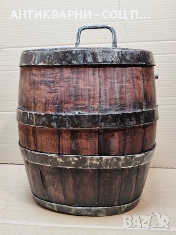 Старинна Ръчно Изработена Дървена Бъклица За Вода, Дървен Бъкел За Вода / НОМЕР 695. , снимка 4 - Антикварни и старинни предмети - 53486247