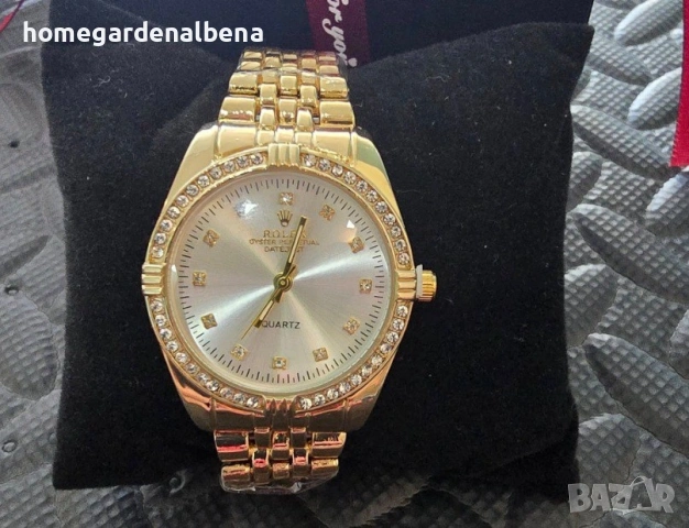 Дамски луксозни часовници с кристали — метална верижка — различни модели и цветове, снимка 15 - Луксозни - 54233053