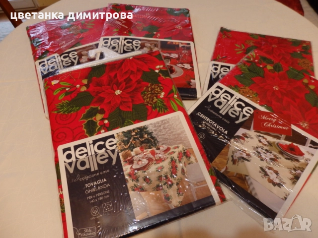 Коледни покривки, карета, коледни подаръчни чорапи, снимка 9 - Покривки за маси - 52637556