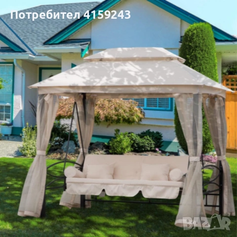 Луксозна градинска шатра с люлка и функция сън за пълен релакс, снимка 6 - Градински мебели, декорация  - 53936743