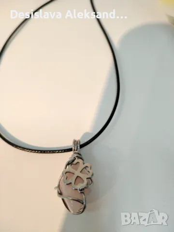 Висулка с морганит, моя ръчна изработка, много изгодно , снимка 3 - Колиета, медальони, синджири - 49960776