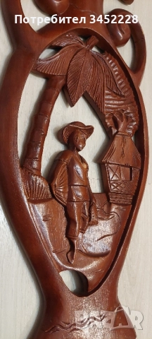 дърворезба пано за ценители 56см , снимка 4 - Пана - 52297813
