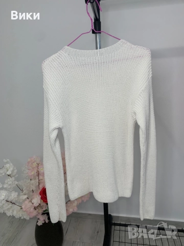 Бял пуловер универсален размер , снимка 11 - Блузи с дълъг ръкав и пуловери - 51663608