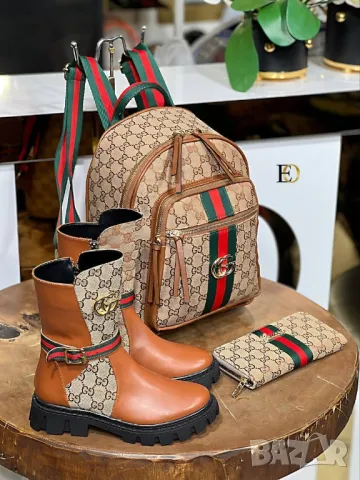 дамски боти, раница и портмоне fendi gucci , снимка 6 - Дамски боти - 46859715