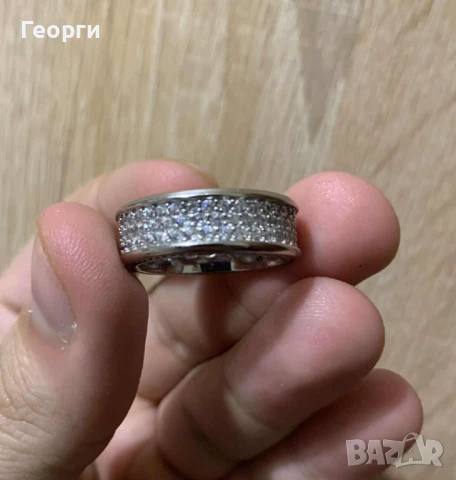 David Yurman оригинален сребърен пръстен с диаманти, снимка 2 - Пръстени - 51398544