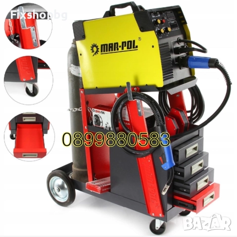 Количка за заваръчни апарати Mar-Pol M66612, с 4 чекмеджета