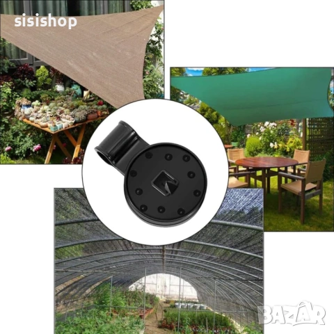 Комплект кръгли клипси за монтаж на засенчваща мрежа – 20 броя 4459, снимка 2 - Огради и мрежи - 53610417