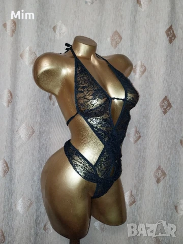 S/M Черно дантелено боди , снимка 3 - Корсети, бюстиета, топове - 51389236