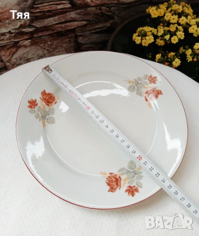 БГ порцеланови чинии Оранжева роза , снимка 4 - Чинии - 54195283