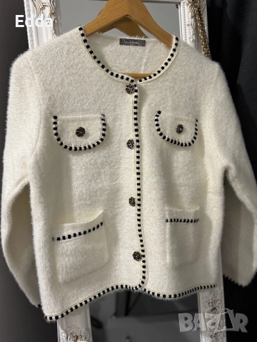 Жилетка сако в бяло и черна см лхл