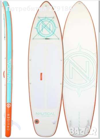Надуваема дъска за гребане Падълборд iROCKER Nautical GO Cruiser,превъзходна маневреност 3м нов