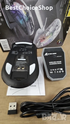 Гейминг безжична мишка ATTACK SHARK X2 Pro с зарядна станция, снимка 2 - Клавиатури и мишки - 53365605