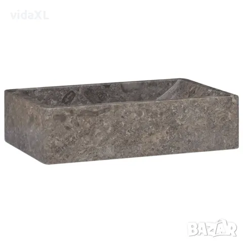 vidaXL Мивка, 45x30x12 см, мрамор, сив гланц（SKU:149156, снимка 1 - Мивки - 47548230