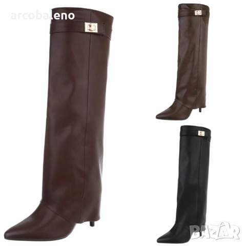 Дамски ботуши на висок ток, 3цвята 
