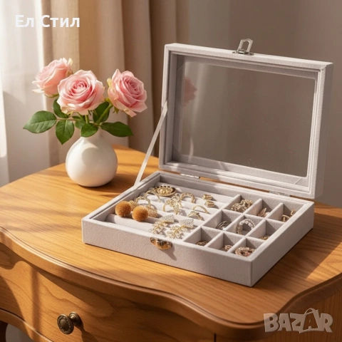 Кутия за съхранение на бижута – 24 места за перфектен ред, снимка 3 - Други - 53930385